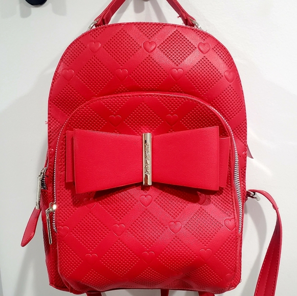 betsey johnson red backpack